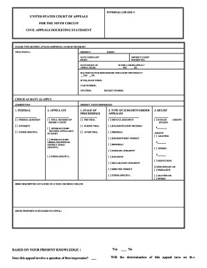 Pa Superior Court Docketing Statement Form Fill Online Printable 