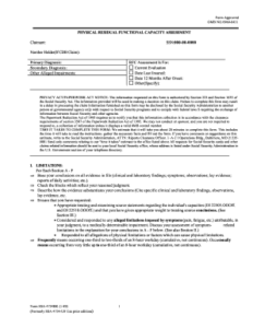 Physical Residual Functional Capacity Assessment Samples Document