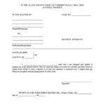 Poverty Affidavit Form Ohio Editable Fillable Printable Templates