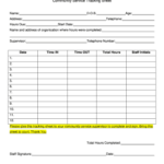 Printable Court Ordered Community Service Hours Log Sheet Fill Online