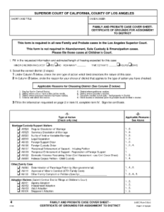 Printable Family Law Cover Sheet Los Angeles Templates To Submit Online