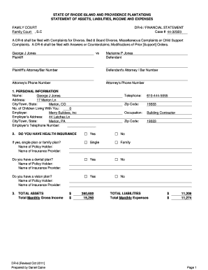 Printable Financial Statement Family Court Fill Out Download Forms 