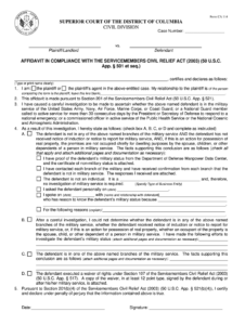 Printable Service Members Civil Relief Act Fill Online Printable