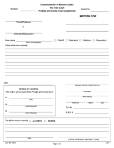 Printable Standard Court Motion Forms Fill Online Printable