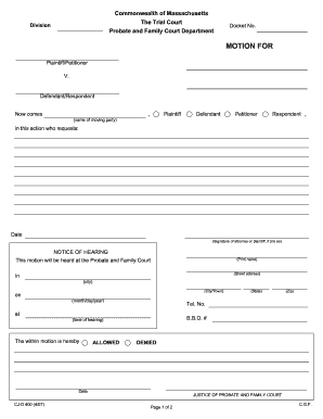 Printable Standard Court Motion Forms Fill Online Printable 