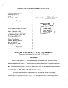 Prison Legal News V District Of Columbia Public Records Lawsuit