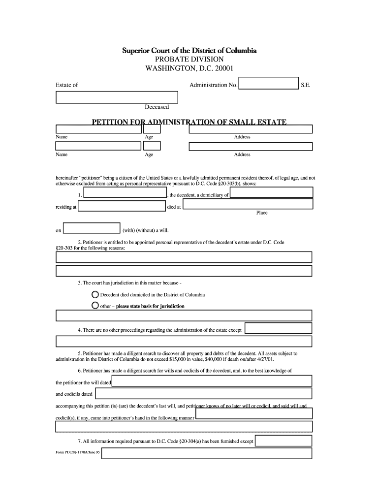 Probate Court In Dc Official Site Fill Out And Sign Printable PDF 