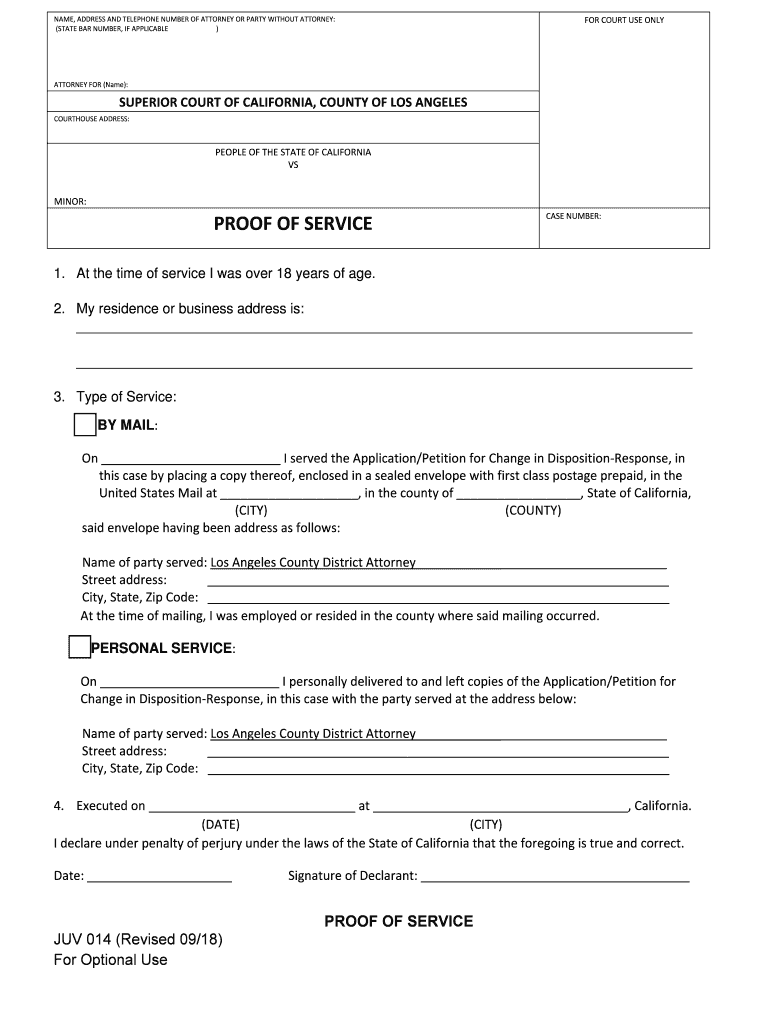 Proof Of Service LA Court Fill Out And Sign Printable PDF Template 