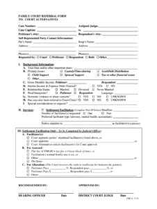 Referral Form Template Family Court Fill Online Printable Fillable