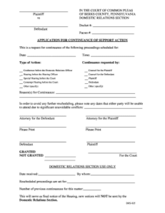 Requesting A Continuance Berks County Pa Fill Online Printable