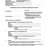 RESPONSE Superior Court Maricopa County Form Fill Out And Sign