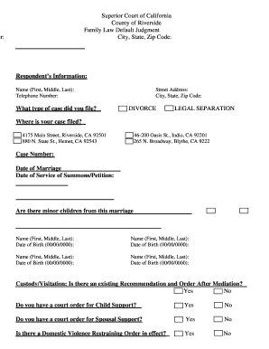 Riverside Courts Family Law Fill Online Printable Fillable Blank 