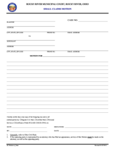 Rocky River Small Claims Fill Online Printable Fillable Fill