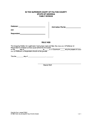 Rule Nisi Georgia Form Fill Online Printable Fillable Blank 