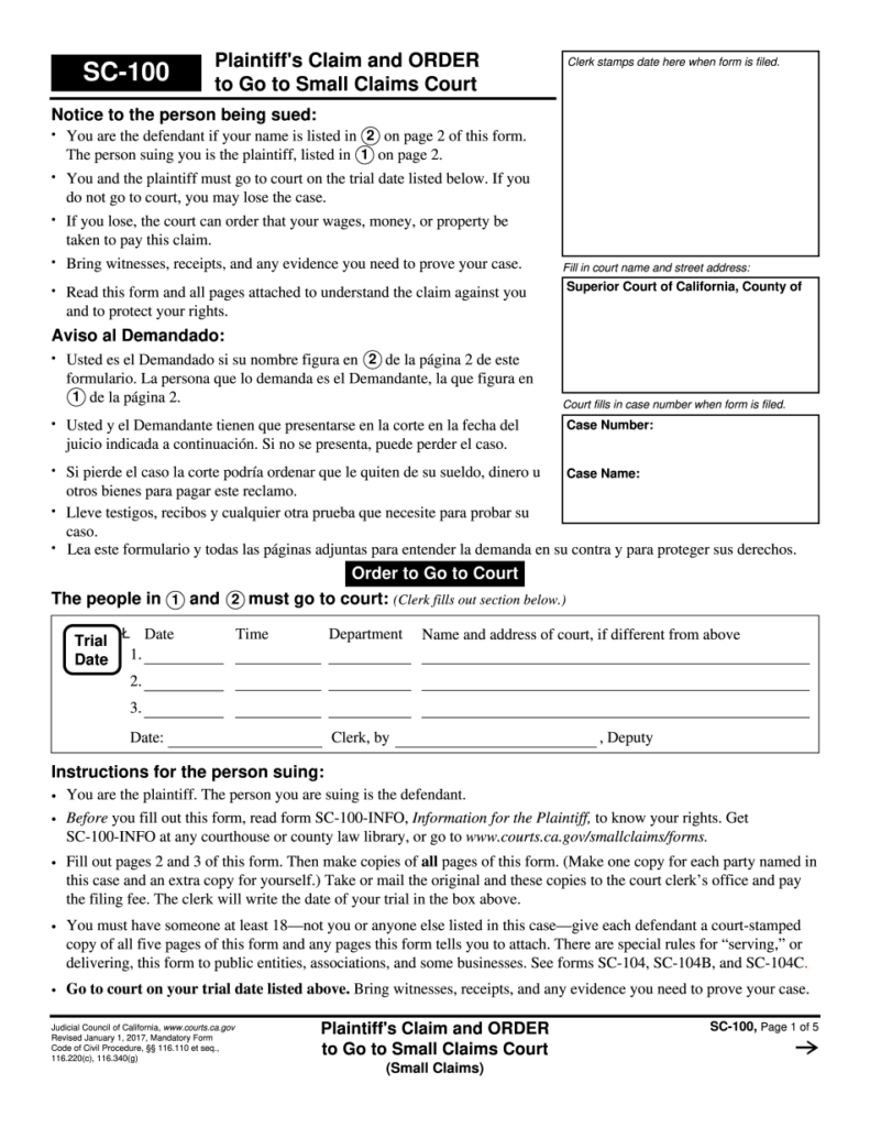 Sc 104 Form Los Angeles Fill Online Printable Fillable Blank Form 