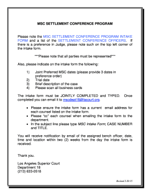Settlement Conference Form Fill Online Printable Fillable Blank 