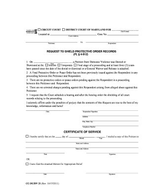 Shielding Records In Maryland Fill Online Printable Fillable Blank 