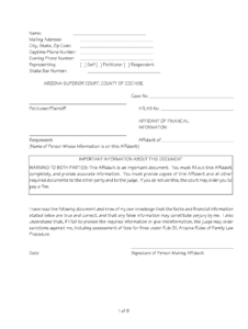 Simple Affidavit Of Financial Information Fill Online Printable