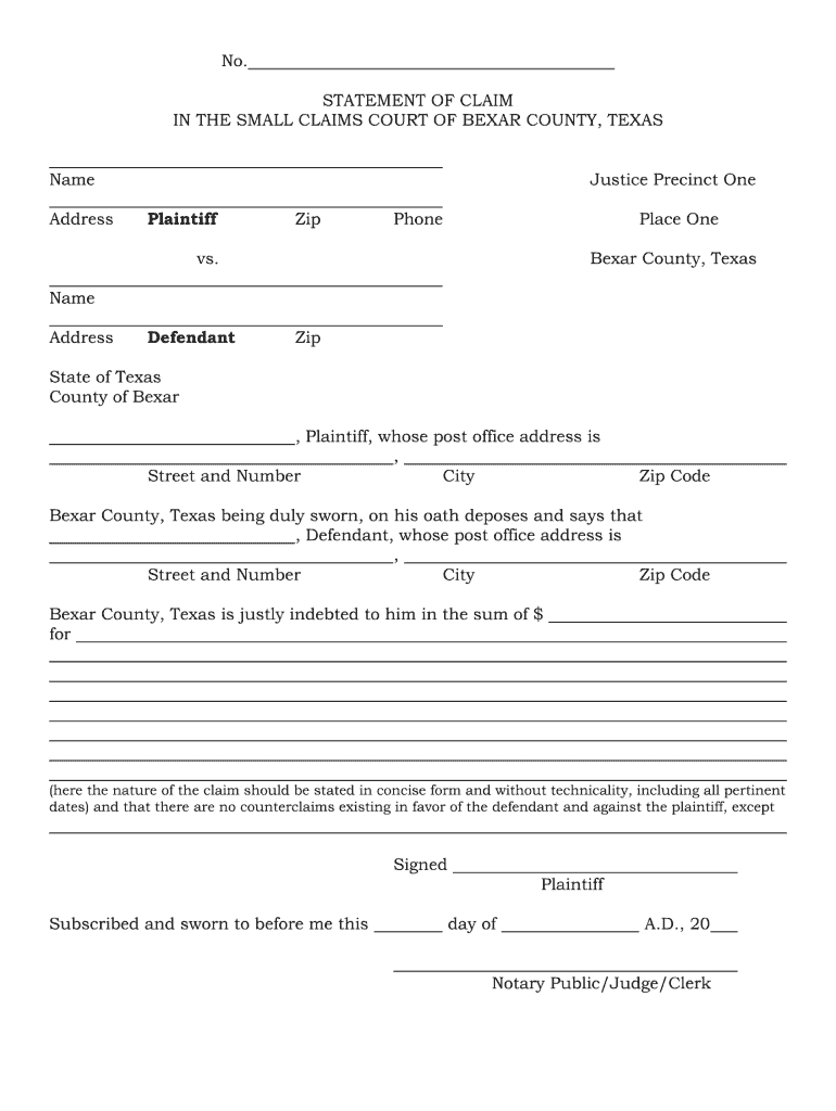 Small Claims Court Forms Fill Out And Sign Printable PDF Template 