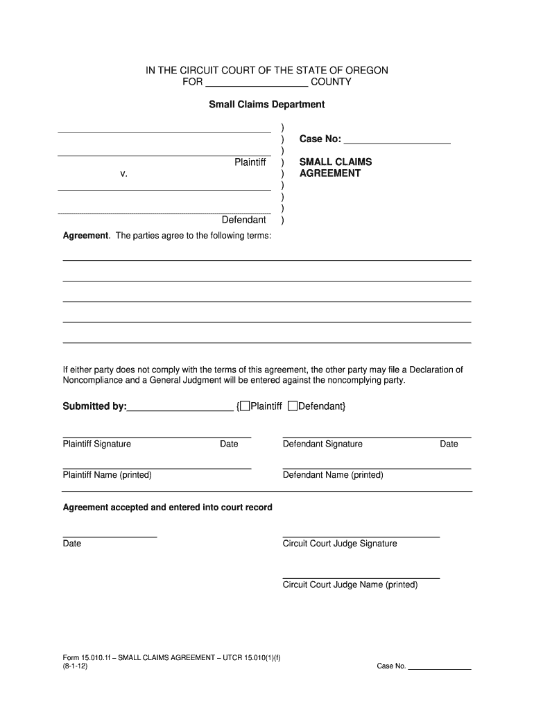 Small Claims Court Oregon Fill Out And Sign Printable PDF Template 