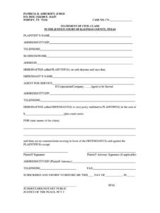 Small Claims Court Texas Fill Online Printable Fillable Blank