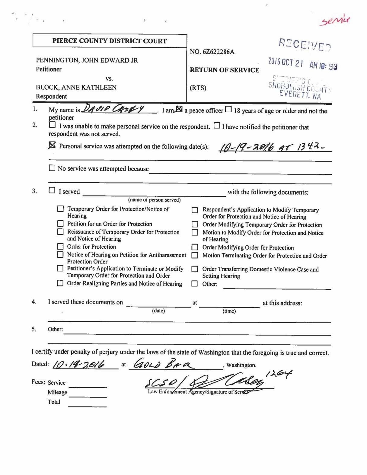 Snohomish County Court Forms Declaration Universal Network