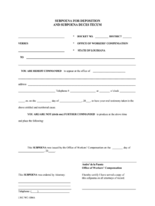 Subpoena Duces Tecum Form Fill Online Printable Fillable Blank