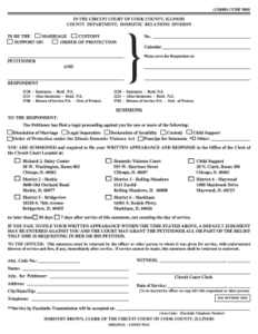 Summons Circuit Court Of Cook County Cookcountycourt Form Fill