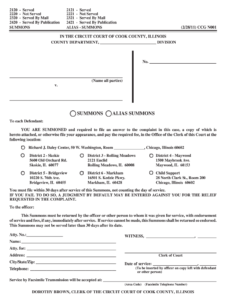 Summons For Cook County Fill Online Printable Fillable Blank