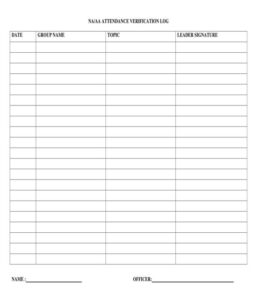 Superb Printable Aa Attendance Sheet Tristan Website