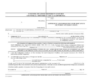 This Is A California Form That Can Be Used For Civil Within Federal