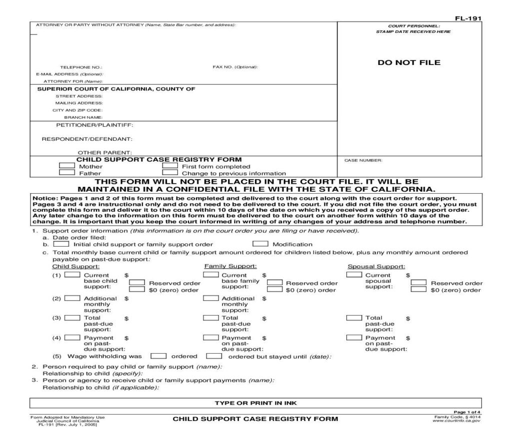 This Is A California Form That Can Be Used For Family Law Dissolution 