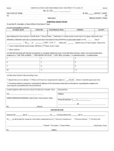 TX Subpoena Duces Tecum Complete Legal Document Online US Legal Forms