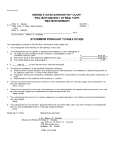 Voluntary Petition United States Bankruptcy Court Western District