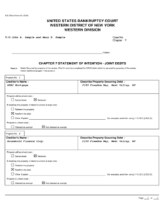 Voluntary Petition United States Bankruptcy Court Western District