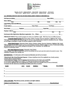 Volunteer Enrollment Form Uploaded 9 20 Big Brothers Big Sisters Of